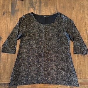 La Vanya Elegant Black and Gold Women's Blouse